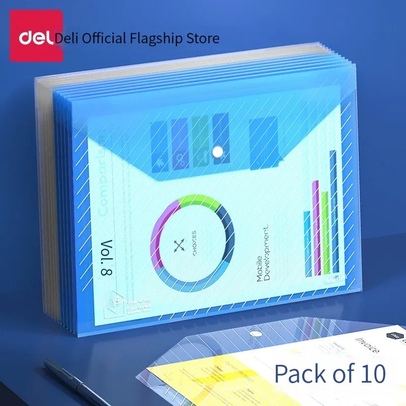 Deli 5501B Folder A4 Power Clip Office Classification Mass Merchandise Folder Exam Paper Folder Summarize and organize high quality