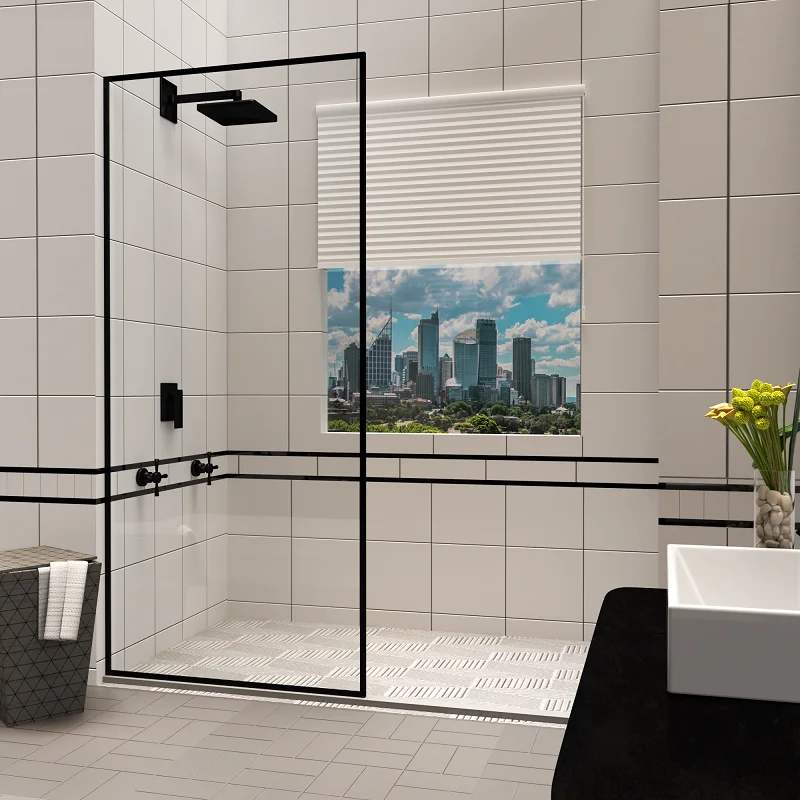Подгонянная алюминиевая прозрачная закаленная стеклянная душевая дверь Водонепроницаемая душевая стеклянная перегородка