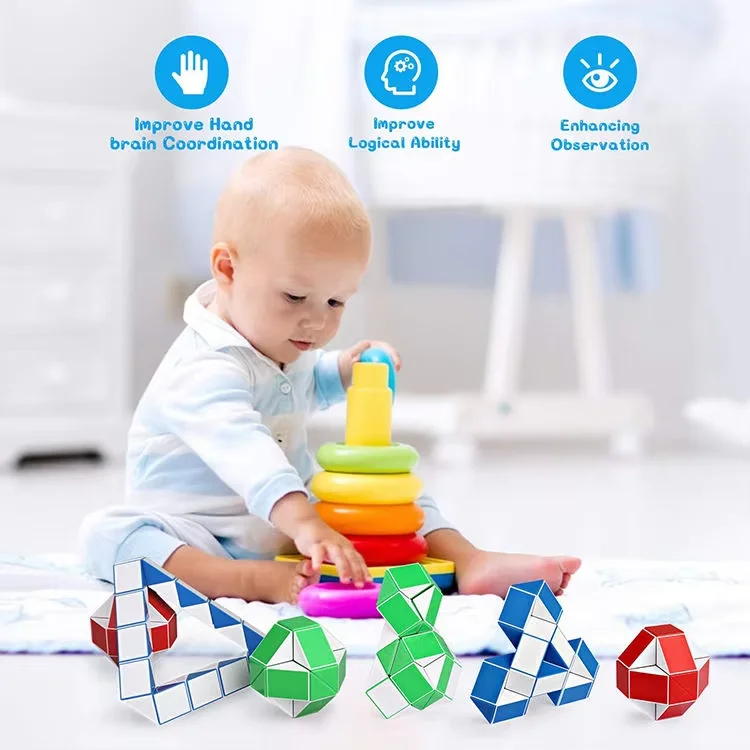 Magic cube Snake Ruler 24 wedges Twist Puzzle Funny Fidget Cube Hand Spin Anti-stress Toys