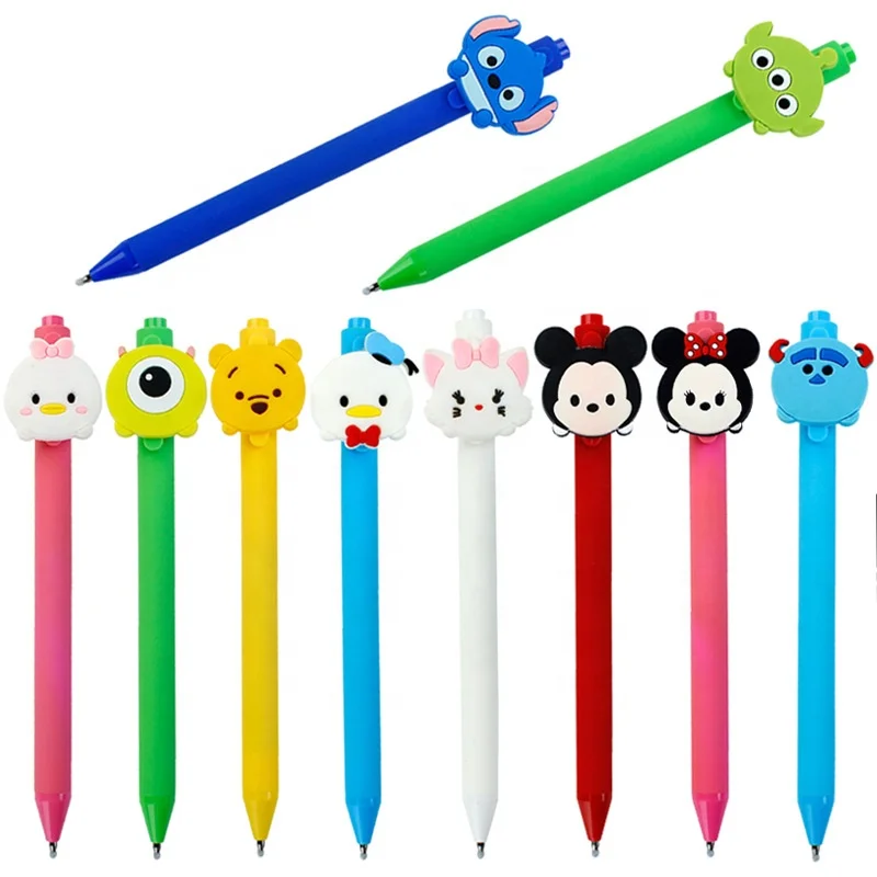 wholesale promotion ball pen with PVC character head ballpoint pen cute cartoon pen Writing width 1.0mm