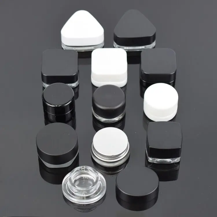 6ml Round No-neck Storage Jar Glass Concentrate Container with Silicone Lids