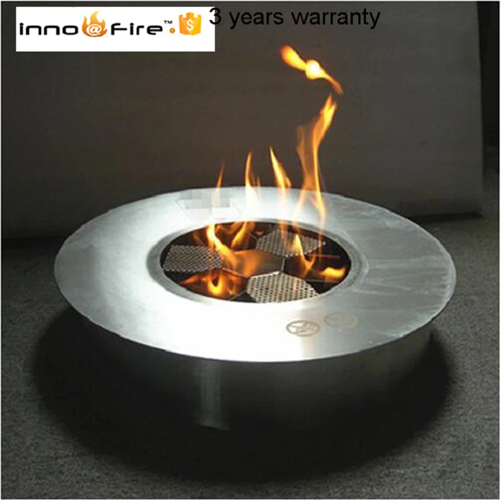 inno fire  8 liters stainless steel outdoor  bio ethanol fireplace round manual burner