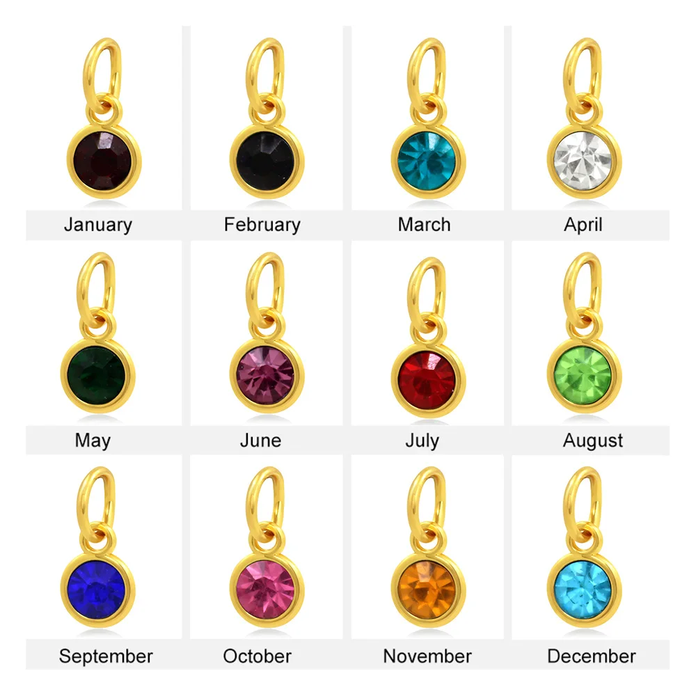 Wholesale 12pcs/lot Birthday Stone Dangles Charm Pendants Fit for Charms With Lobster Clasp