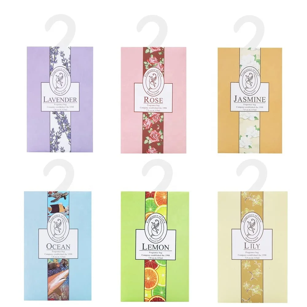 Scented Sachet 20g Hot Sale Eco-friendly Hook Custom Private Label Aroma Home Decor Wardrobe Closet Scented Sachet