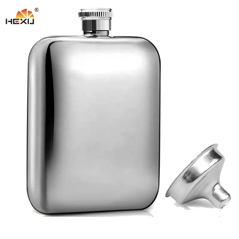Klp Hammer Point Flat Funnel Pocket Hip Flask Alcohol Whiskey Hip Flask