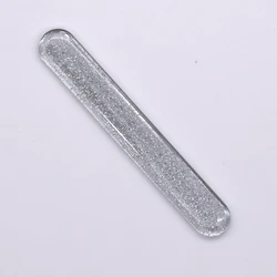 Factory direct silver glitter nano glass polished nail file with holster packaging