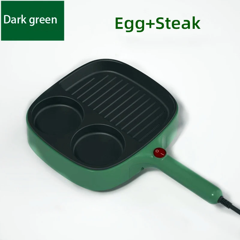 
2021 Best Selling 3 in 1 Kitchen Egg Steak Breakfast Cooking Electric Mini Aluminum Nonstick Frying Pan 