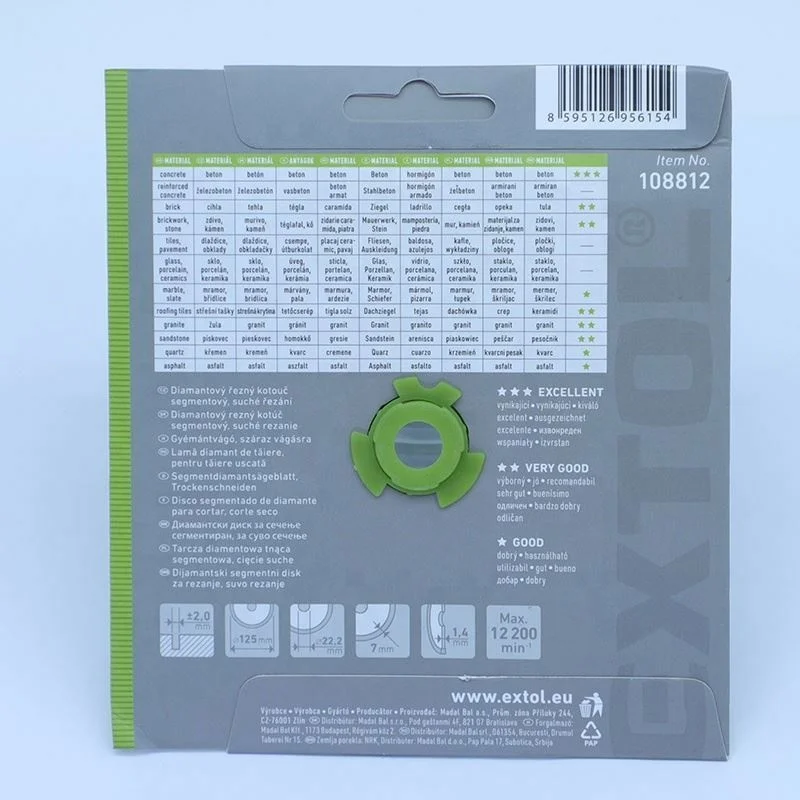 108812 EXTOL EXTOL Craft high quality segment dry diamond cutting blades for home unprofessional and DIY