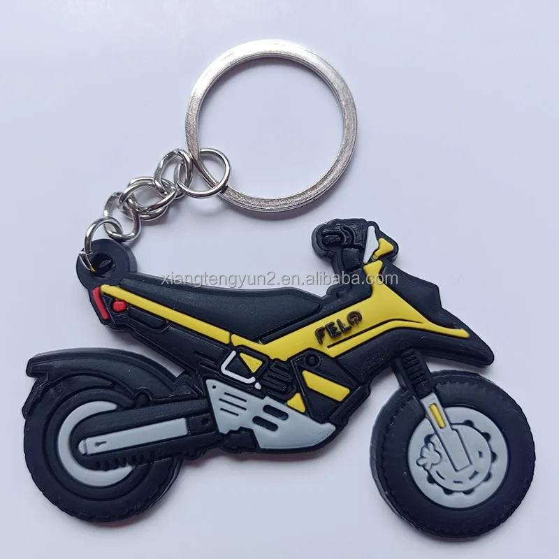 Motorcycle Cute Key Chain 3d Soft rubber  Key Chain Custom Pvc Rubber Motorcycle Keychain