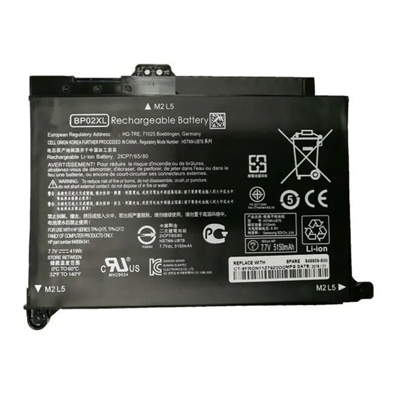 Genuine OEM BP02XL original laptop battery for HP Pavilion PC 15 15-AU018WM HSTNN-LB7H HSTNN-UB7B laptop battery guangzhou 41WH