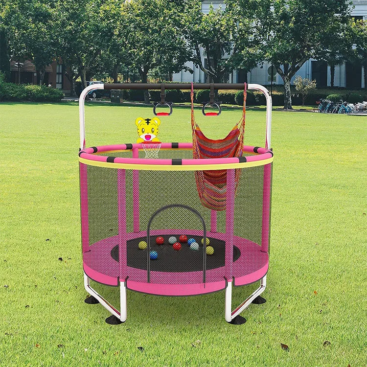 Zoshine  Indoor Mini  Jump Trampoline Children Jumping Fun  Elastic Trampoline with Handle Bar Bounce Bed for Sale