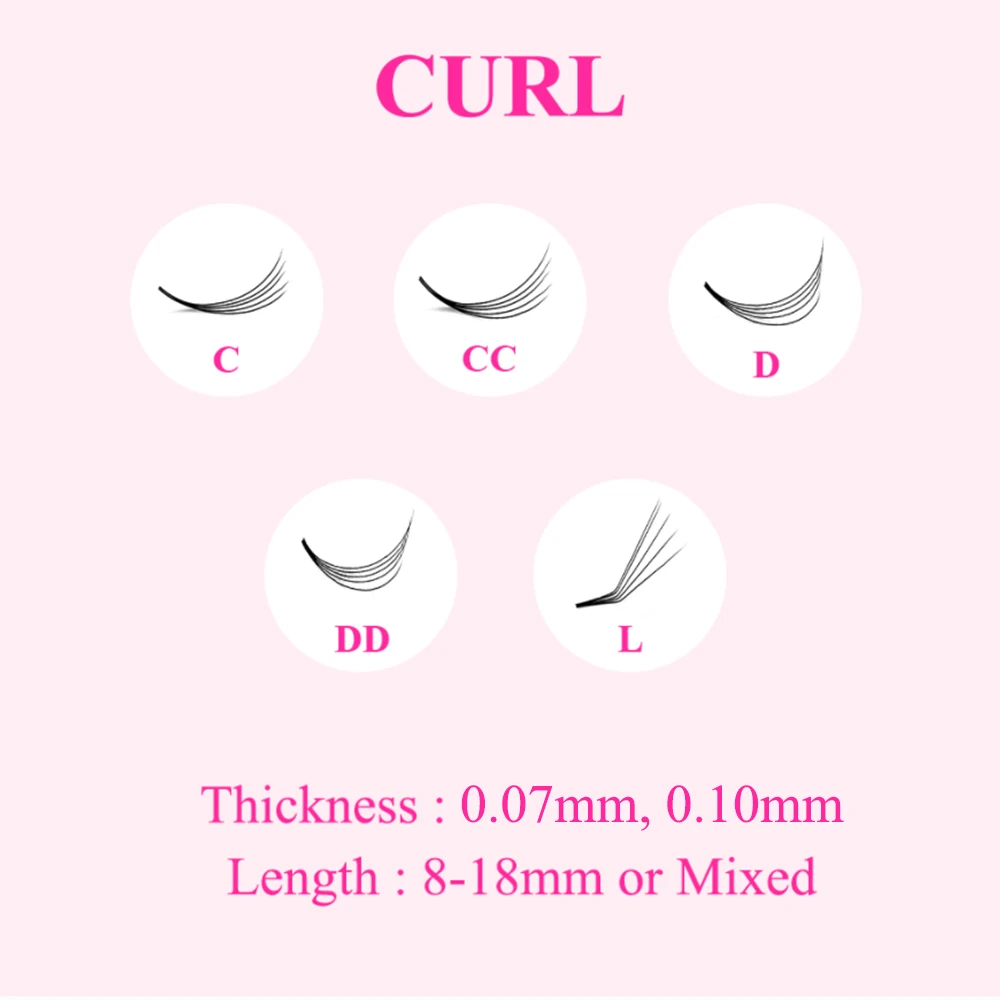 Abonnie Premade 3D 0.07 D Curl Eyelash Fan Manufacturer Customized Short Stem Pre Made Fans Lashes Volume Fans Eyelash Extension