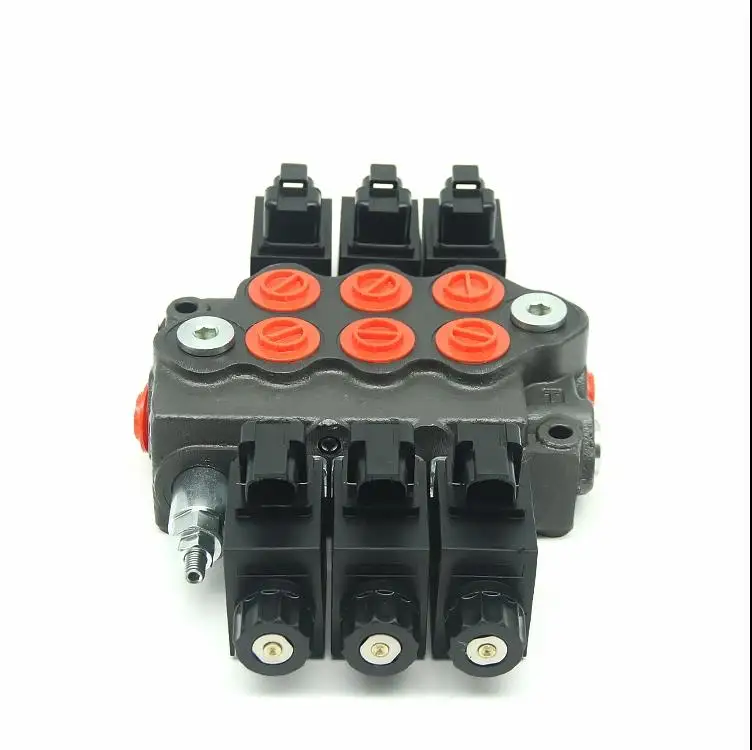 SD5 3 Sections hydraulic directional remote control solenoid valve for garbage truck