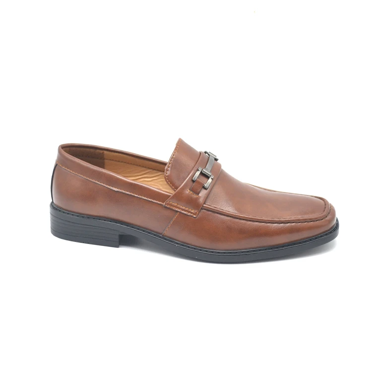 JUSTGOOD OEM Sapato Social Masculino Men Brown Leather Official Shoes