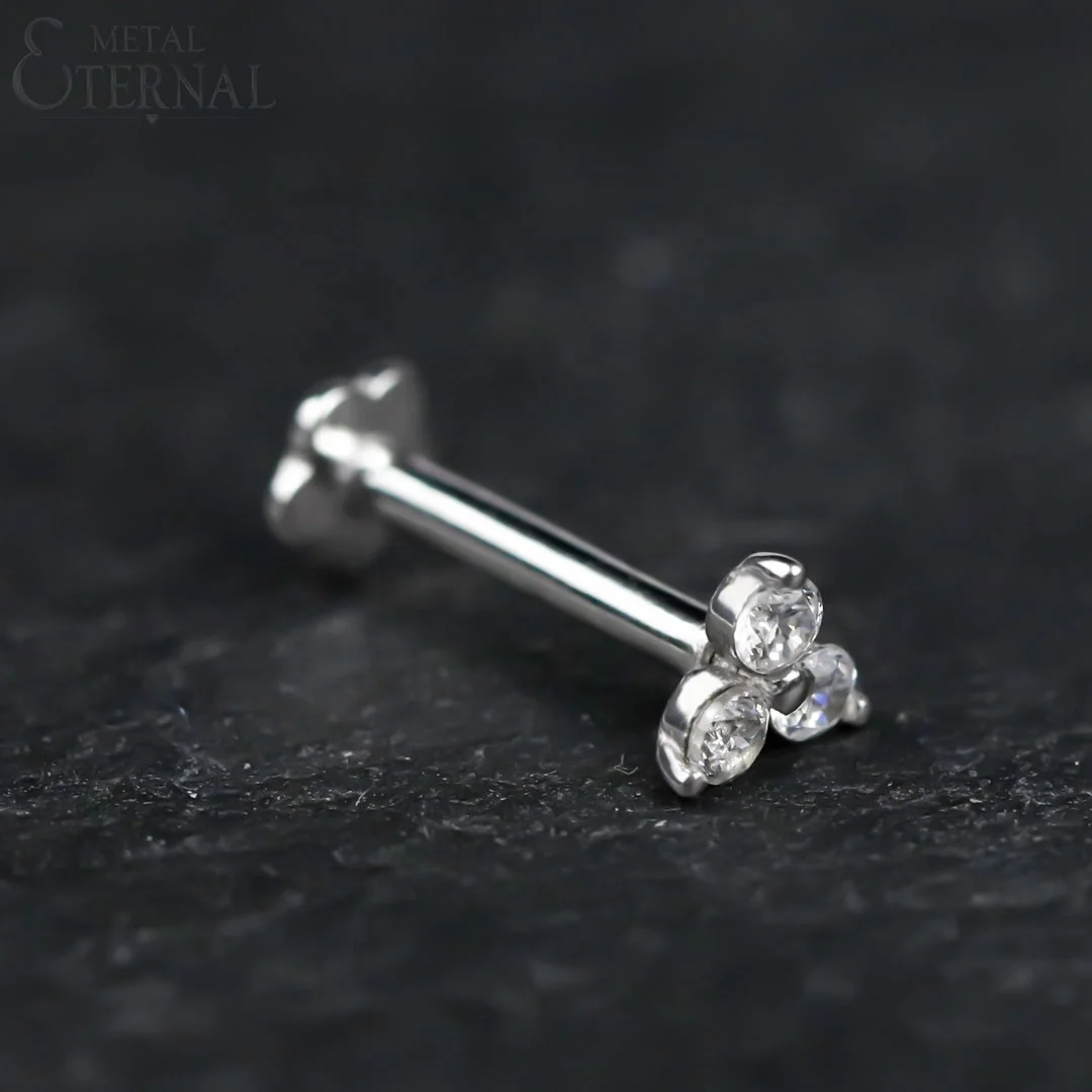 Вечный металл ASTM F136 титановая основа в форме цветка с внутренней резьбой ювелирные изделия для пирсинга губ