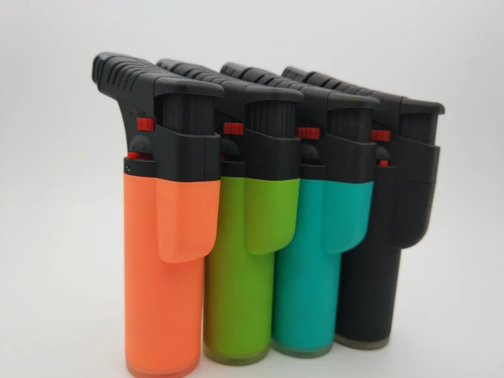 JC-20139 Refillable Cigar Plastic Two Flames Jet Slant Torch Lighter