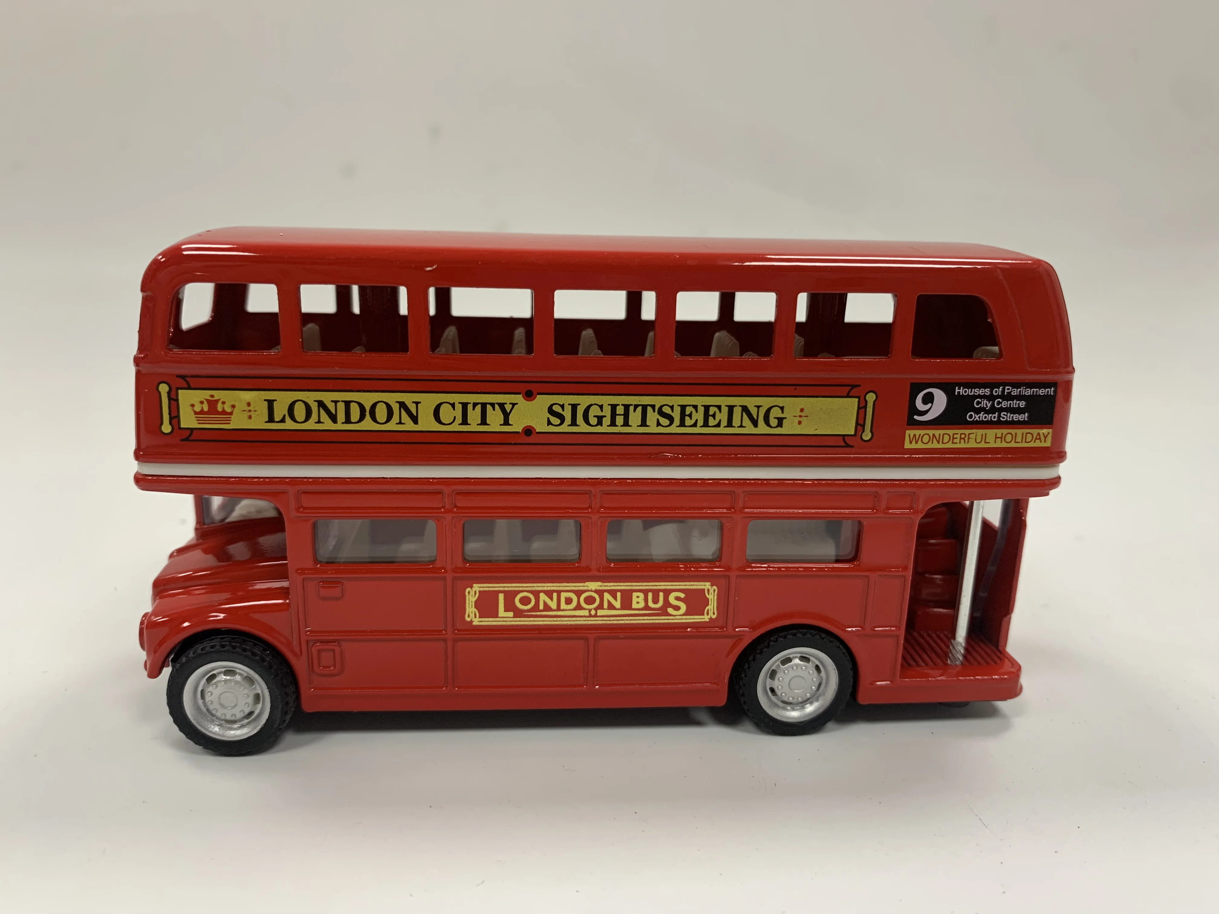 Customized Logo Souvenirs Set Alloy Friction Diecast Toy Vehicles London Bus Taxi Open Door Back Toy Car Model For Kids