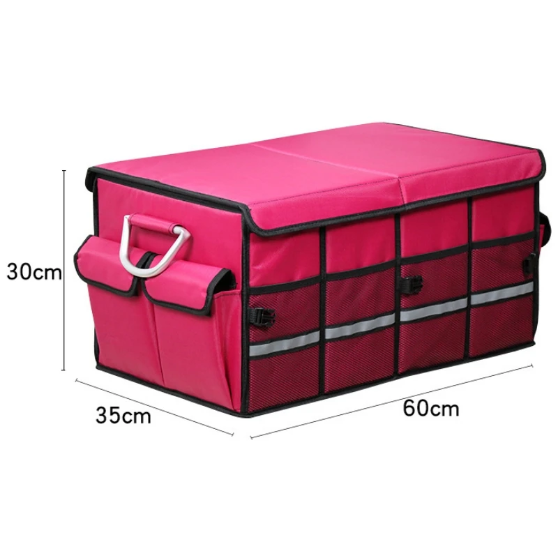 rose red Versatile and durable  Foldable Car Storage Box Convenient Backup Supplies Storage Organizer