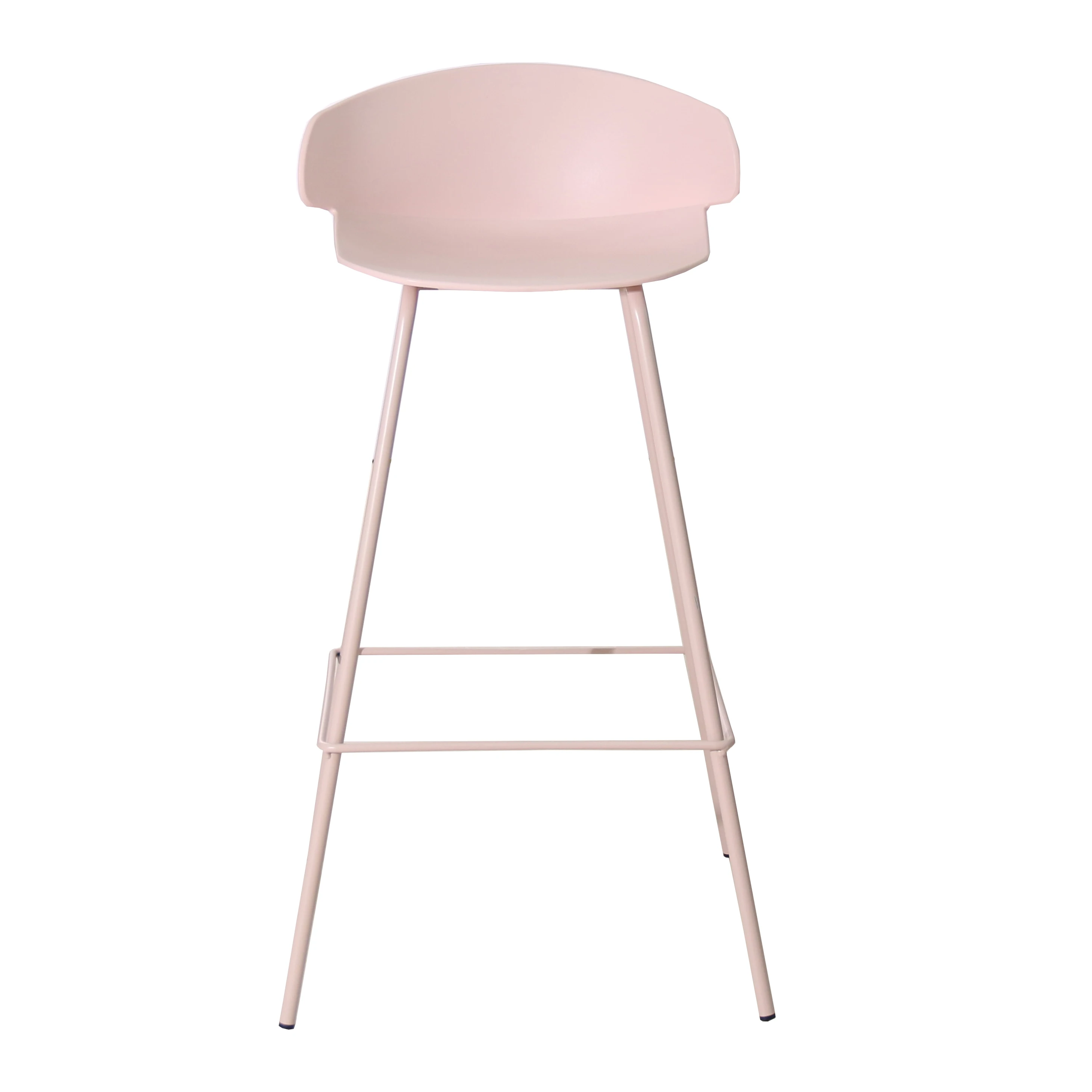 Counter Height Tall Luxury High White Black Nordic Kitchen Modern Cheap Pp Plastic Bar Stool With Powder Coated Iron Metal Legs