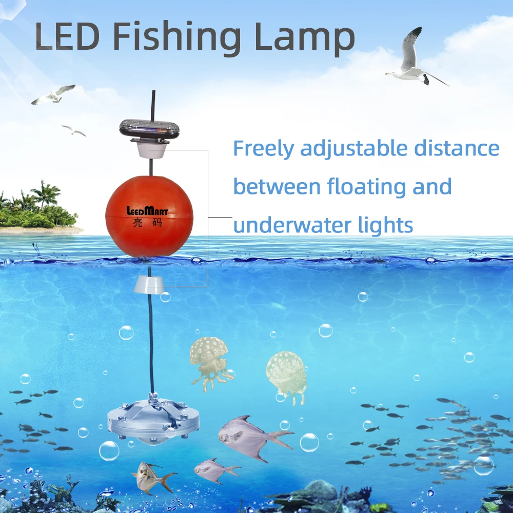 Оптовая продажа с завода, рыболовный светильник IP68, светло-зеленое дно, синий, морской цвет, металлический подводный светильник для рыбалки, водонепроницаемый