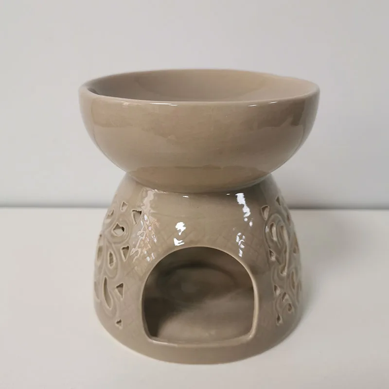 Large Vintage Red Footed Pottery Wax Melt Bowl Terracotta Personalized Oil Burner