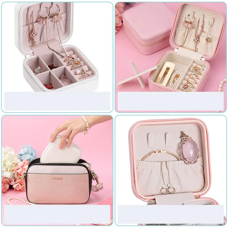 Portable European-Style Porcelain Jewelry Box Small Square Storage Box for Earrings and Rings Functional Package