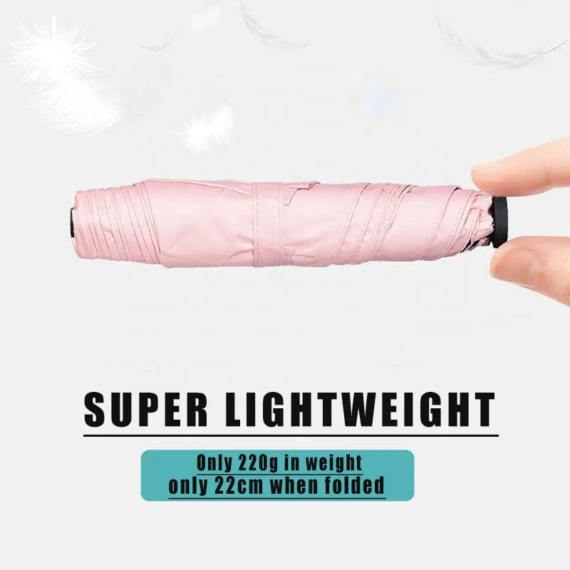 Carbon Fiber Ultralight Uv Umbrella Mini Pencil Feather Parasol Black Glue Cheap Umbrella Factory Business