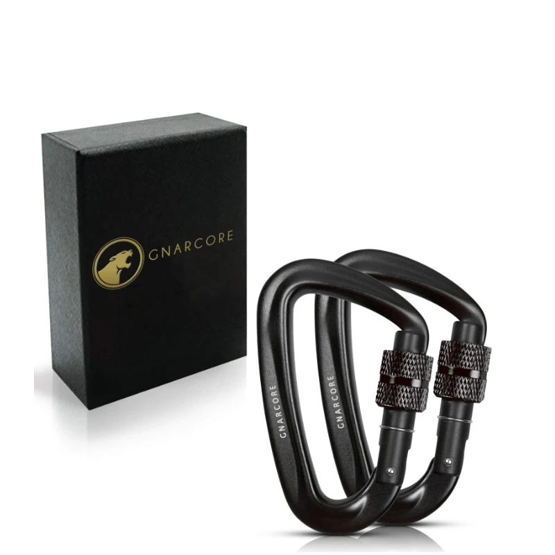 500kg black color Aviation aluminum D Mousqueton keychain 5kn carabiner on sale