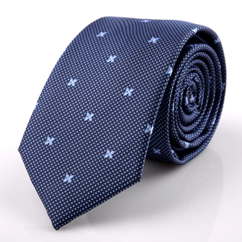 Wholesale New Trends Neck Tie Italian Black Mens Polyester Tie Strip Dot Luxury Jacquard  Navy Neckties