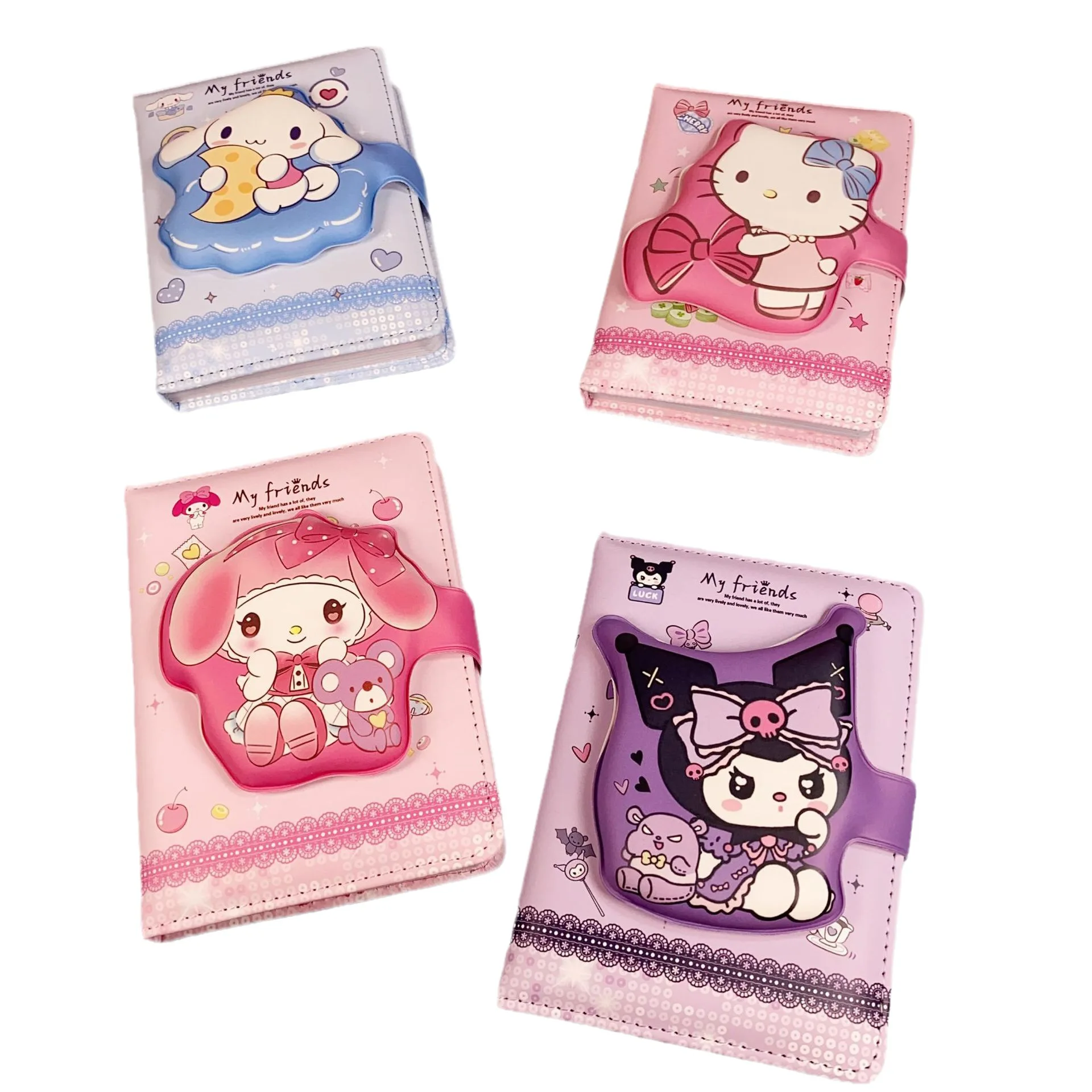 Wenlin05 School Supplies School Diary Notebooks Pu Leather Cover Sanrioed Design Kuromi Hello Kt Kawaii Students Kids Notebook