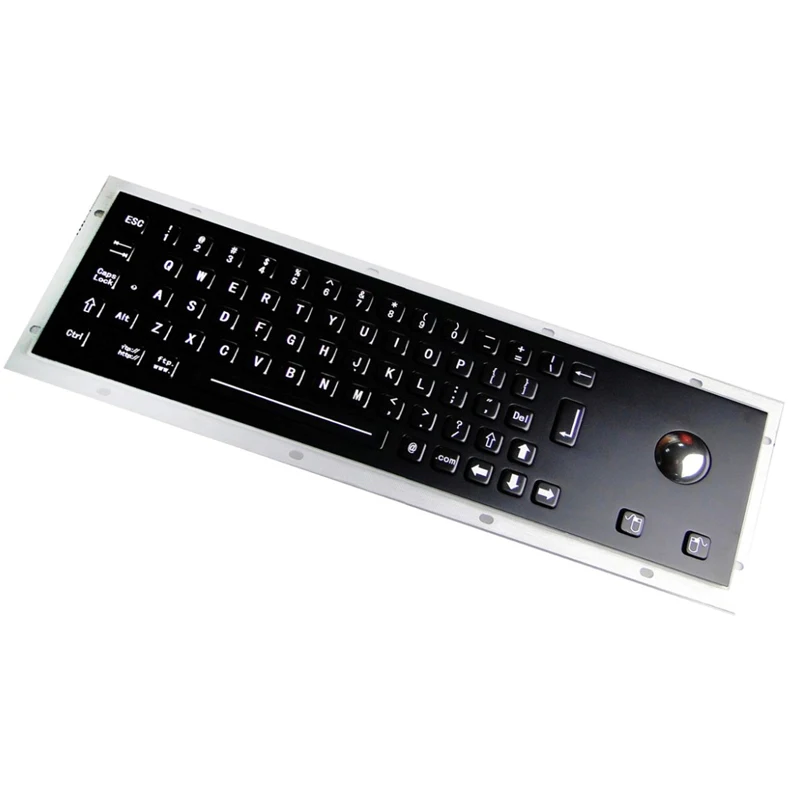 Black Compact Metal Special Keyboard with Trackball