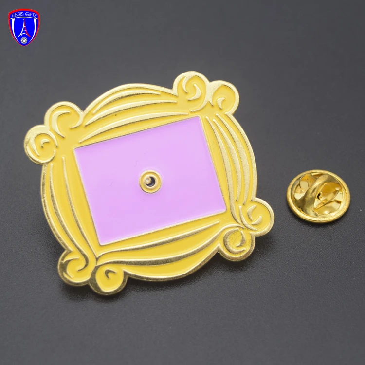 hot selling soft enamel yellow and purple colorful lapel pin heart shape lapel pin badge for kids decoration