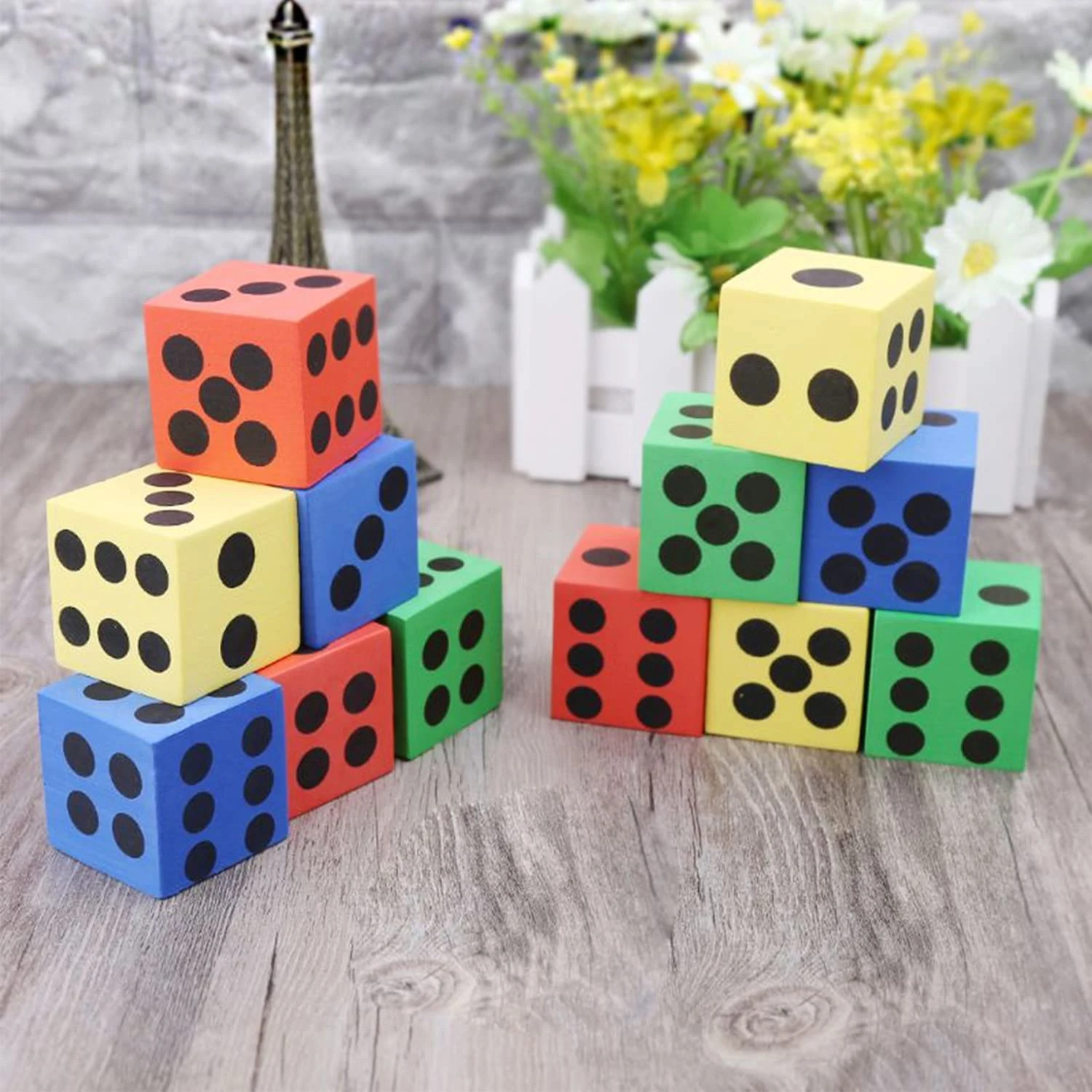 Manufactory Hot Selling Custom Colorful Rubber Polyhedral Large Size 10 Cm Soft Eva Foam Number Game Dice