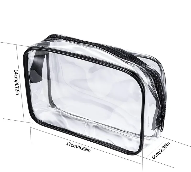 Customized travel transparent pvc toilet cosmetic bag clear make up pouch for women