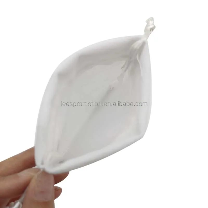 Wholesale white small necklace bracelet rings packaging pouch microfiber suede jewelry drawstring pouch