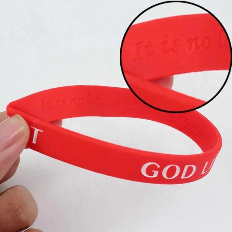 Cheap Custom Double Sided Logo Soft Rubber Silicone Bracelets for Gift