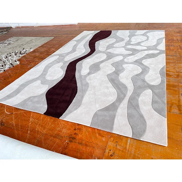 Factory wholesale Hand Made Customize Tufted Rug Carpet Irregular Shape Logo Design Carpet Luxury Logo Door Mat Modern Floor