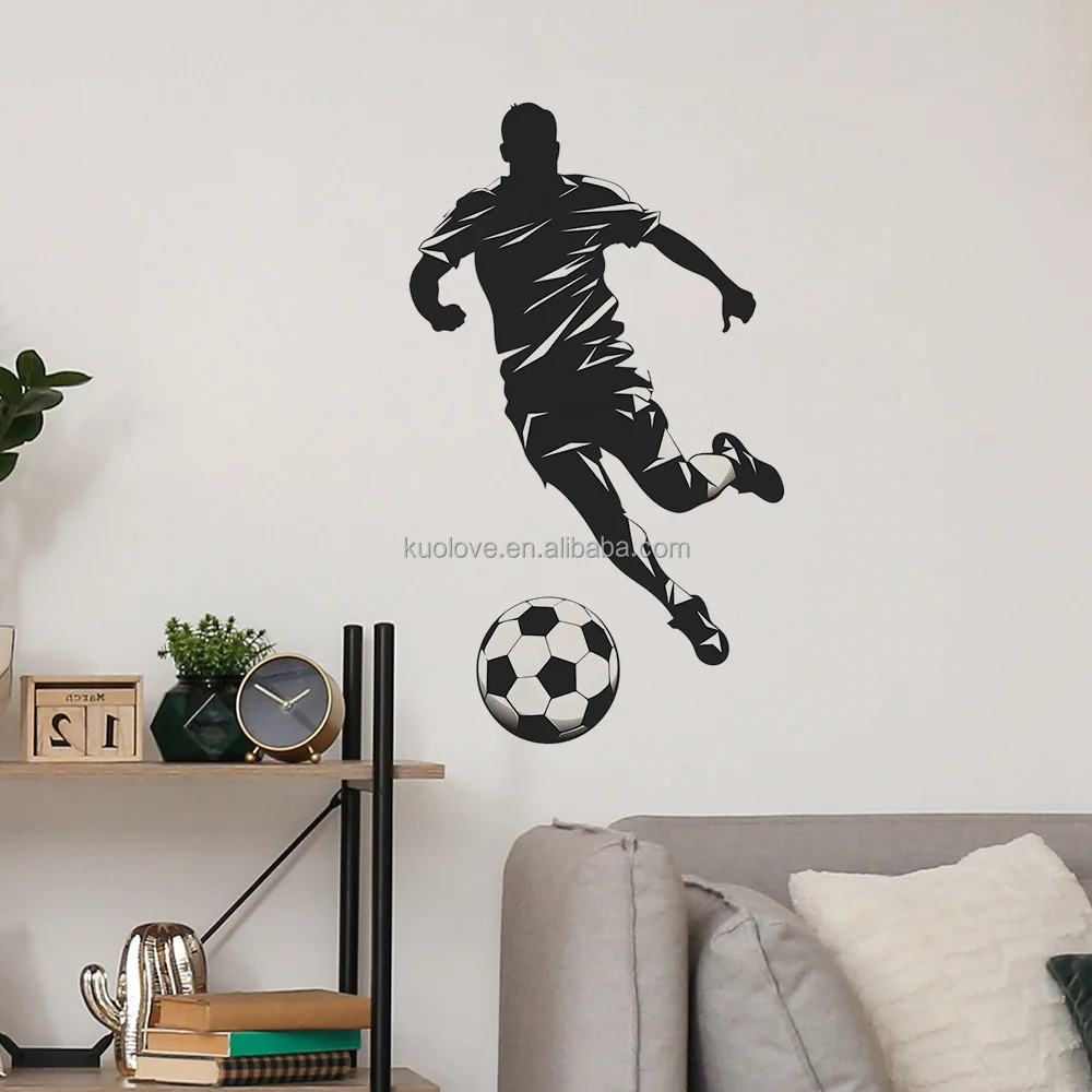 Sports style Kick football Wall stickers Living room Kids Bedroom decorative stickers Self-adhesive wallpaper