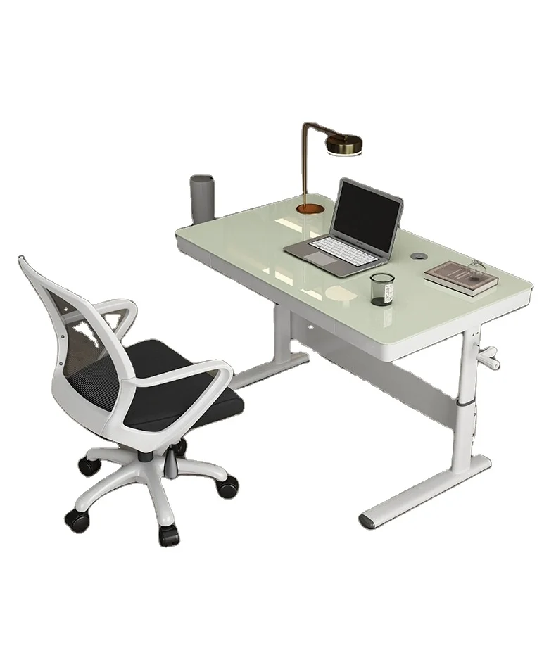 Wholesale 120*60 MDF Lifting Office Table With Metal Legs Height Adjustable Computer Desk Gaming Table