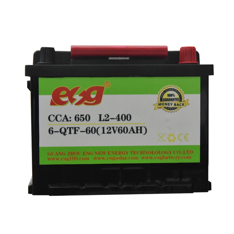 ESG Solar Storage Battery 12v Deep Cycle Lead Acid Car Battery N100 N200 N300