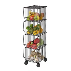 Kitchen Fruit Vegetable Bedroom Clothe Toy Boby Wash Storage Basket Organizer Shelf Holders With wheels Or Desktop
