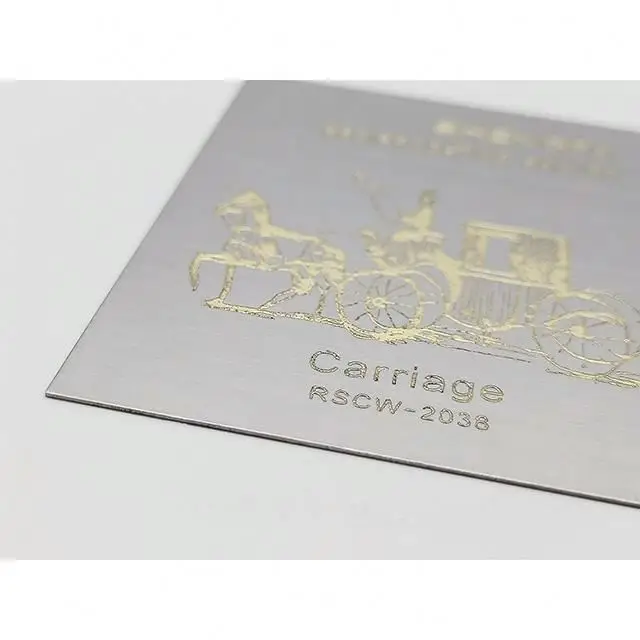 Custom Acid Etched Stainless Steel Brass Nameplate Laser Etch Engraved Die Cut Label Sticker