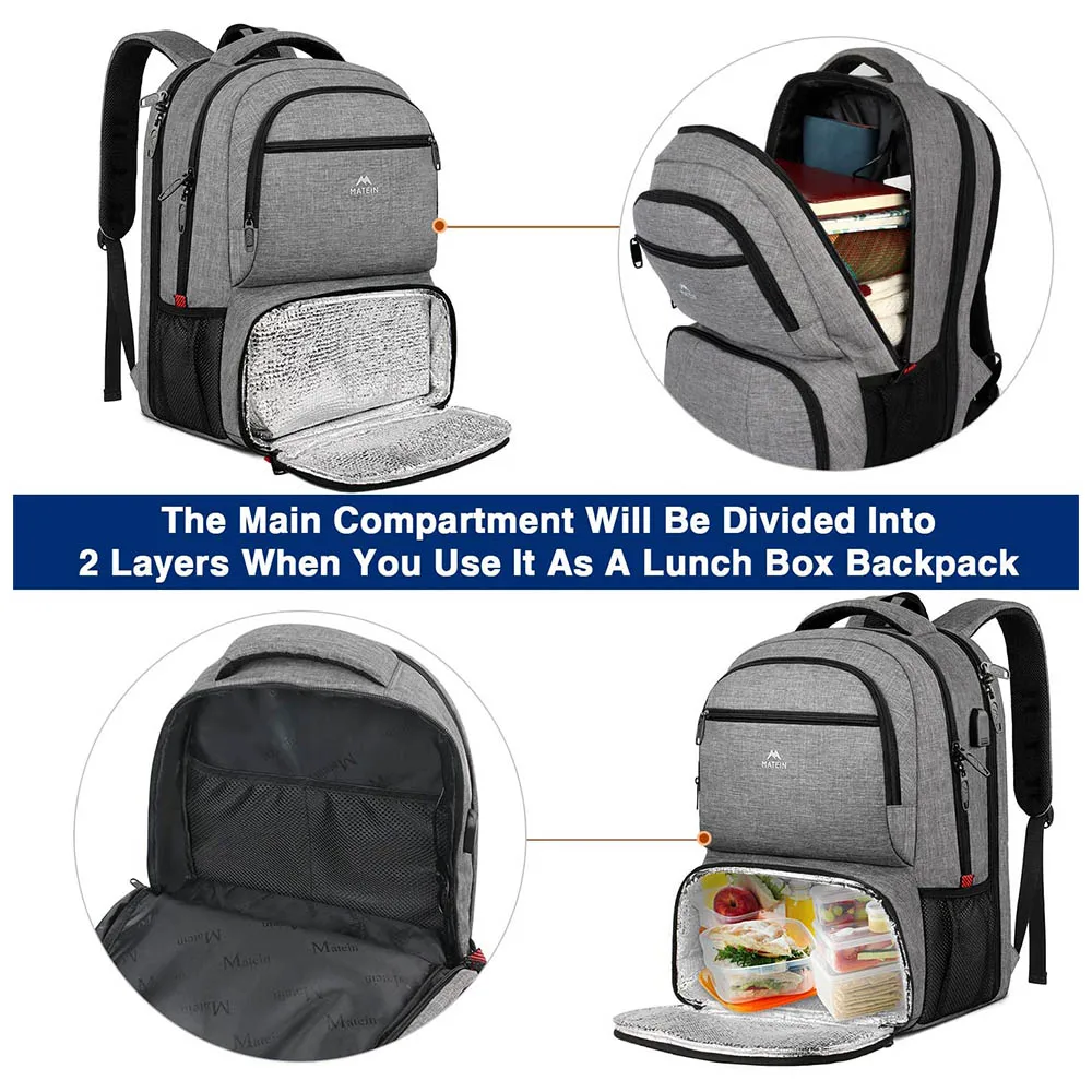 Многофункциональный TSA дизайн 3 в 1 доставки еды Ланч рюкзак кулер для пикника рюкзак подходит 17 дюймов ноутбука