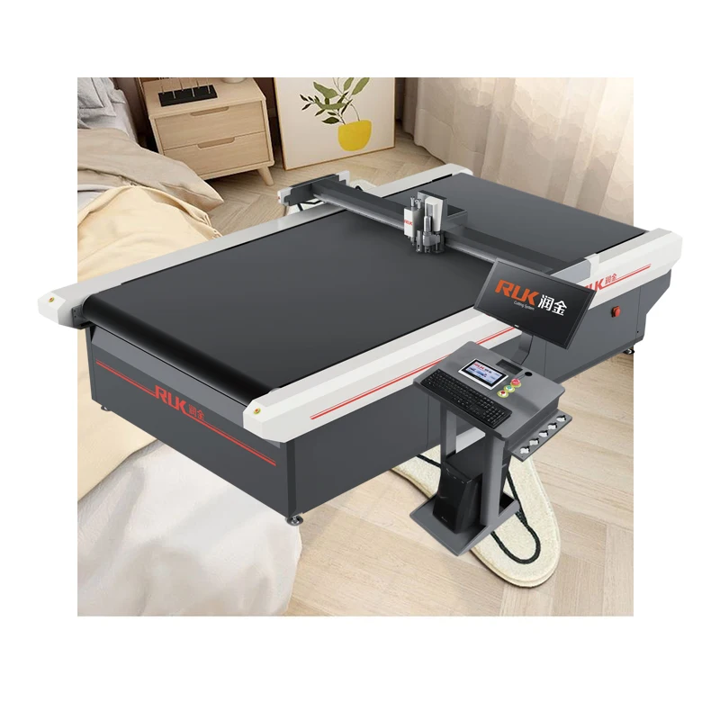 Ruk Rotary Digital Cnc Automatic Die Leather Textile Cloth Cutter Fabric Garment Cutting Machine