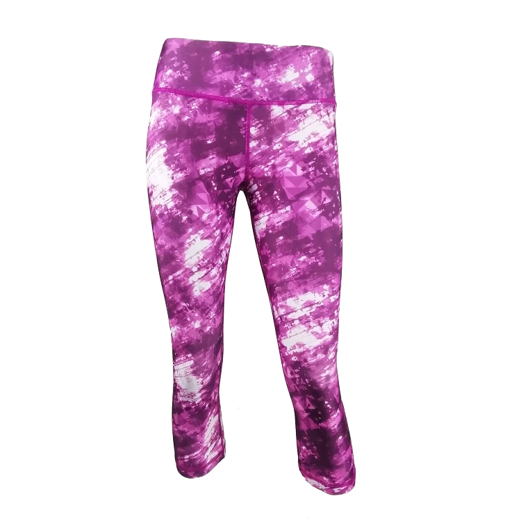 
Printed Polyester Spandex Womens Leggings Sportswear Apparel Stock 