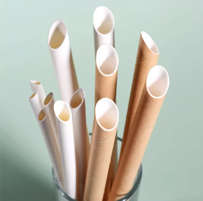 12*200 mm individual pack paper straight straws 50 pcs x 50 bags