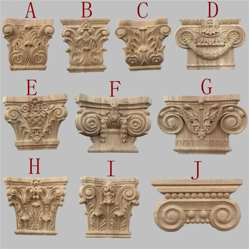 Interior decorative wooden decor wood  carved corbel wood capital sticker
