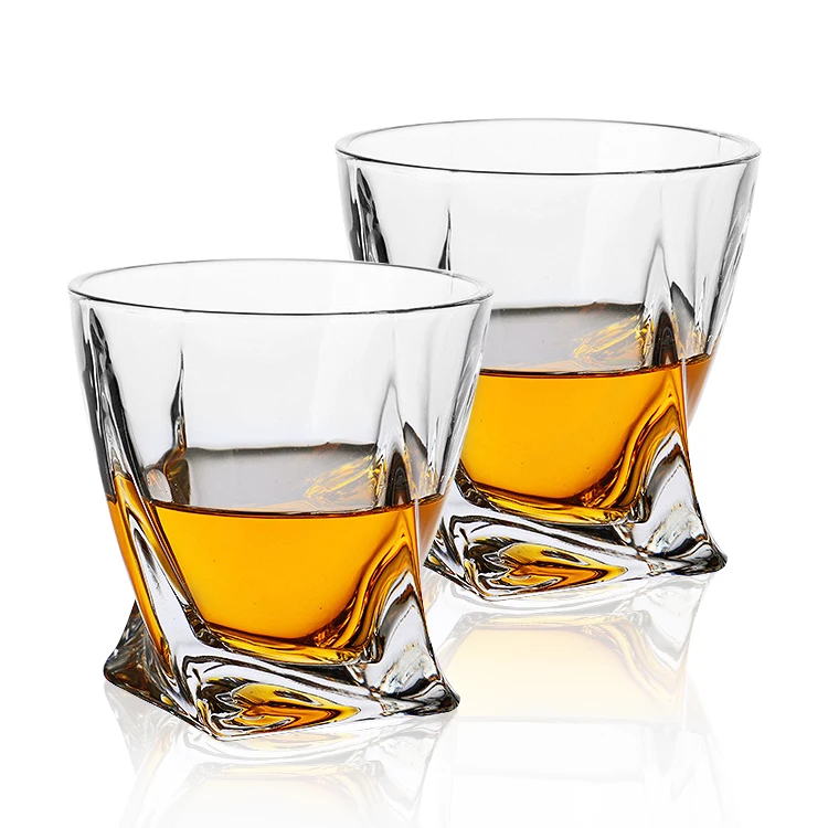 Shunstone Custom Twist Whiskey Glasses And Hip Flask Gift Set With Stainless Steel Whiskey Chiliing Stones Gift Set For Men