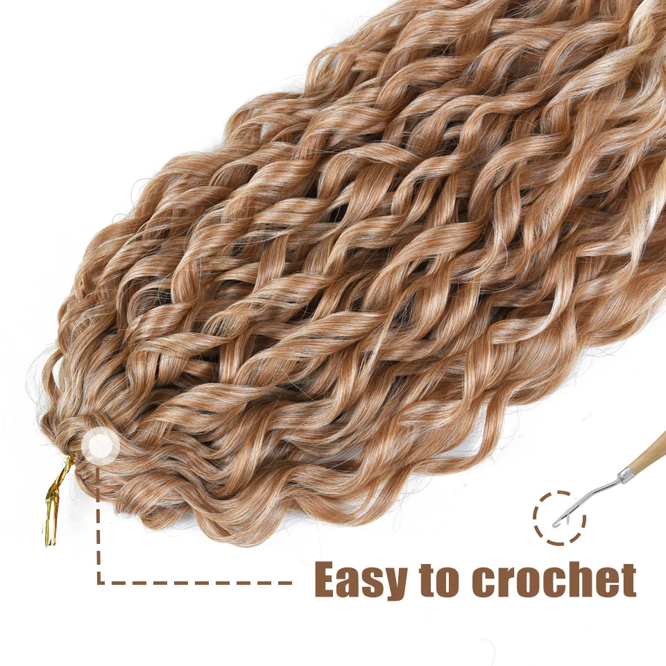 Jessica Ocean Water Wave Twist Crochet Hair Ombre Blonde Loose Deep Wave Braiding Hair Extension