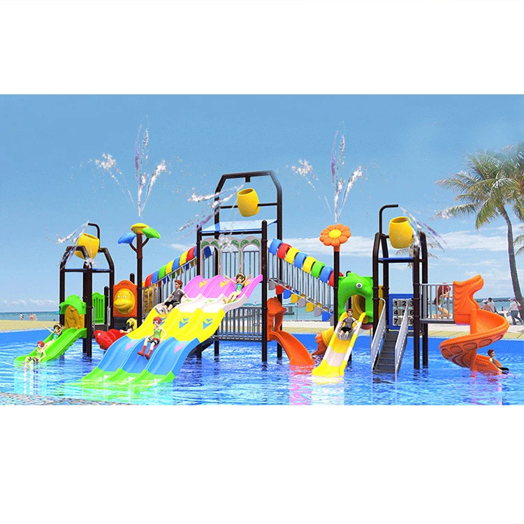 High quality kindergarten kids outdoor playground equipment water park slides